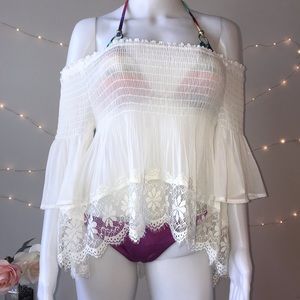 <Forever 21> NWOT sheer bohemian blouse